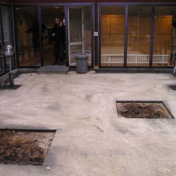 ny belægning med sand