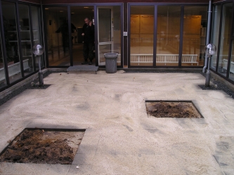 ny belægning med sand