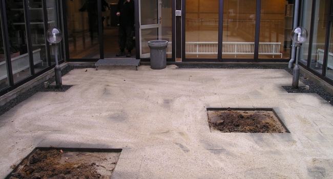 ny belægning med sand